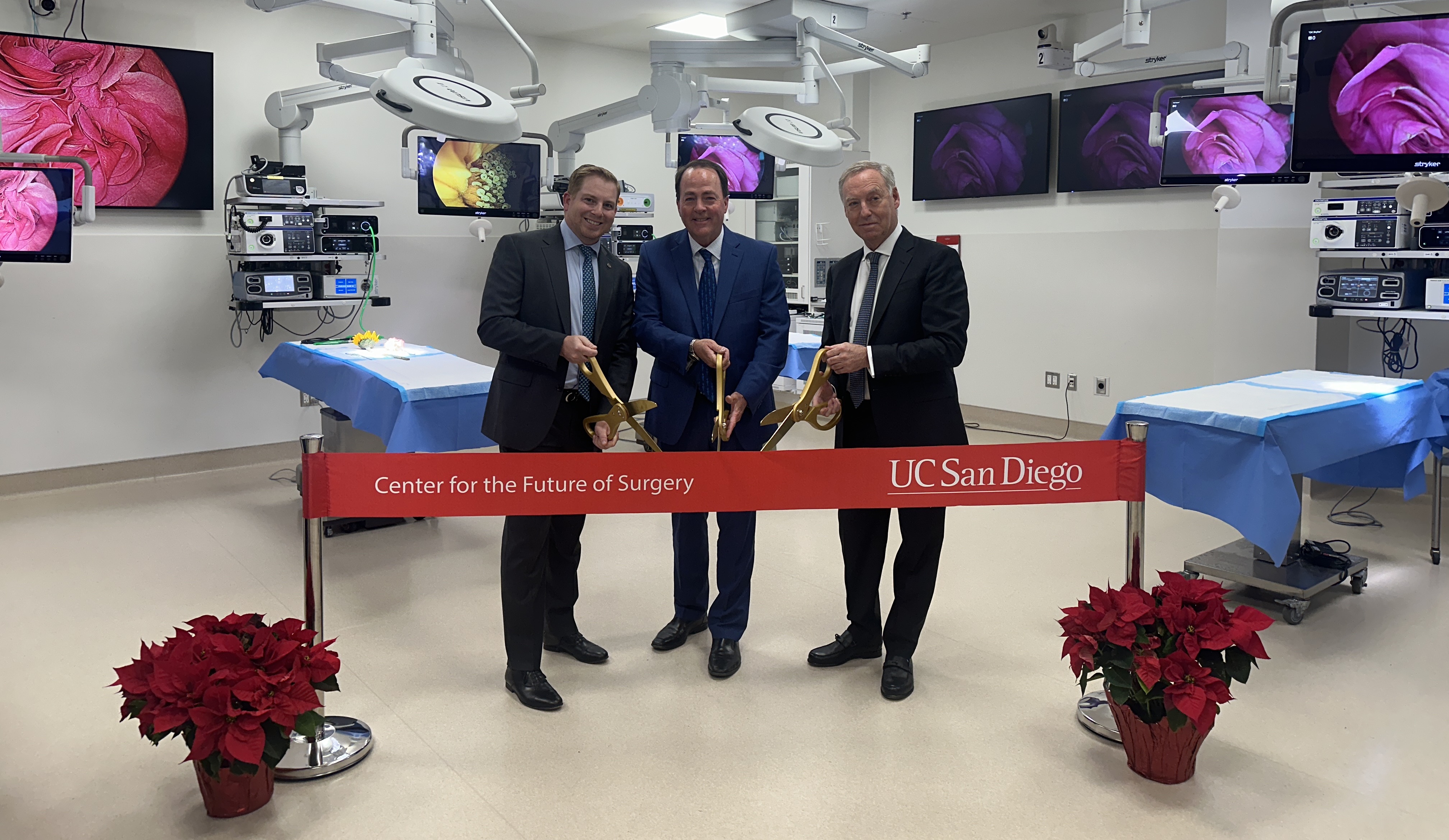 From left: Ryan Broderick, M.D., Bryan Clary, M.D., M.B.A., and Santiago Horgan, M.D. (at ribbon cutting ceremony)