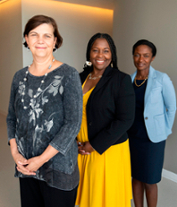 From Left: Drs. Simeone, Cene and Cynthia Gyamfi-Bannerman